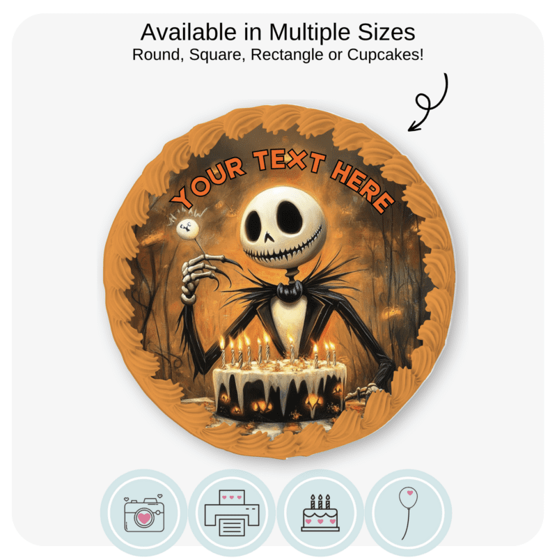 Jack Skellington Birthday Edible Cake Topper